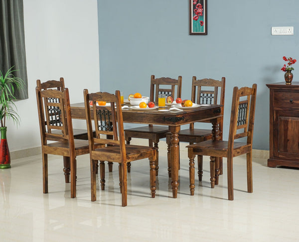 Jali dining table 2025 and 6 chairs