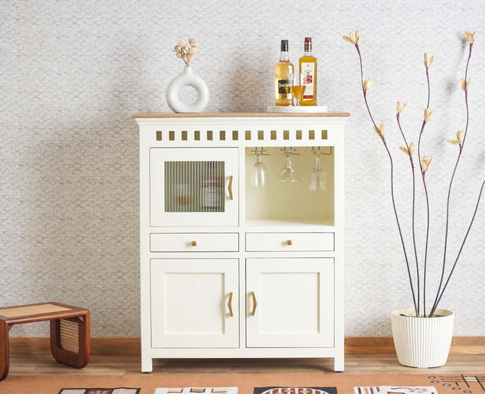 Alexandria Solid Wood Bar Cabinet Furniselan