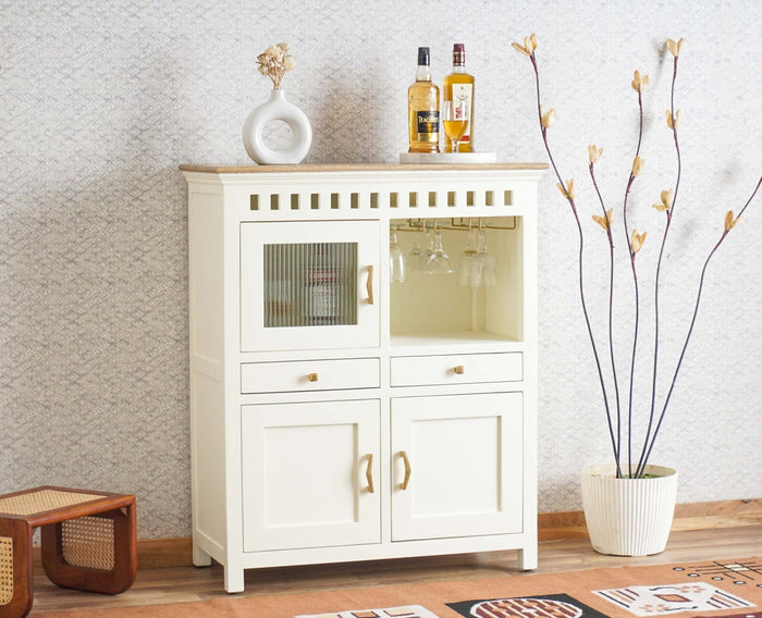 Alexandria Solid Wood Bar Cabinet Furniselan