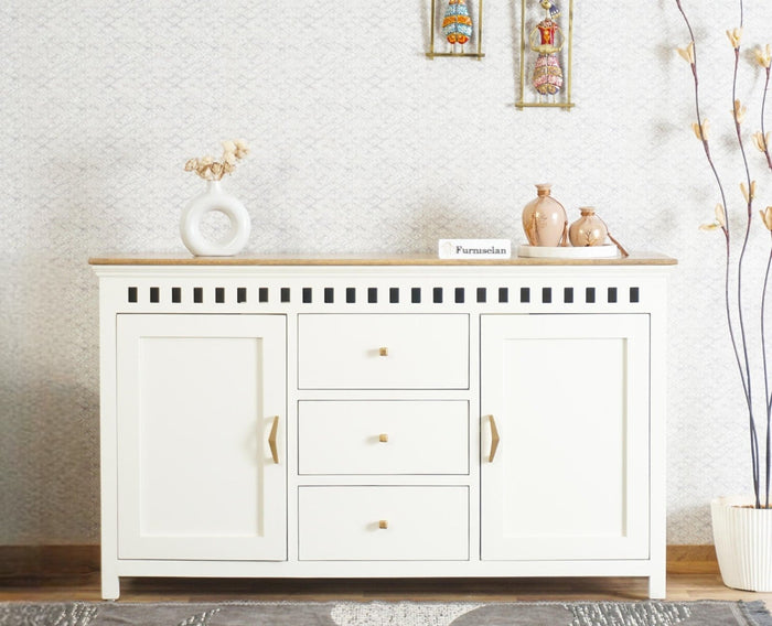 Alexandria Solid Wood Sideboard Three Drawer two door Furniselan