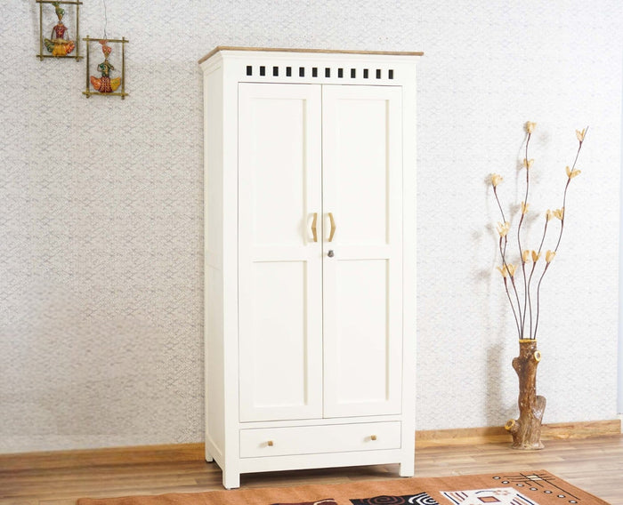 Alexandria Solid Wood Wardrobe Two Drawer Two Door Furniselan