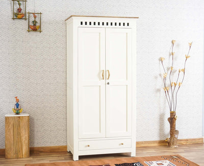 Alexandria Solid Wood Wardrobe Two Drawer Two Door Furniselan