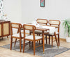 Boston Solid Wood Rattan Cane Dining Table Four Seater Set FurniselanFurniselan