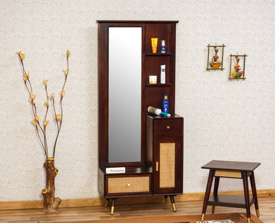 Boston Solid Wood Rattan Cane Dressing Table Furniselan