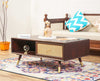 Boston Solid Wood Rattan Cane One Drawer Coffee Table FurniselanFurniselan