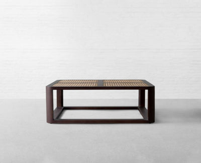 Boston Solid Wood Rattan Coffee Table Furniselan