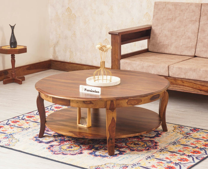 Denmark Sheesham Wood Round Coffee Table - Coffee Table - Furniselan