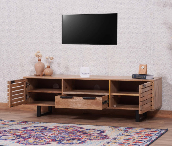 Indus Solid Wood Tv Cabinet - Tv Cabinet - Furniselan