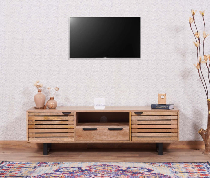 Indus Solid Wood Tv Cabinet - Tv Cabinet - Furniselan