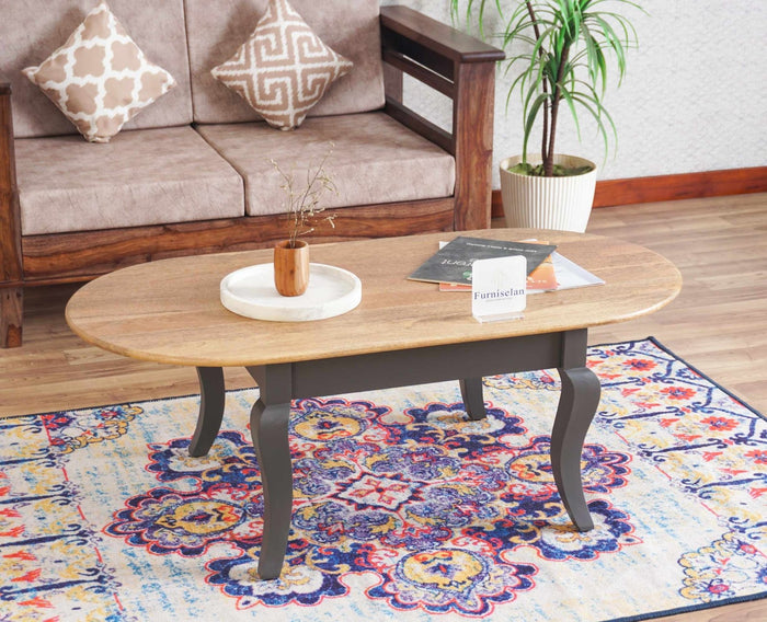 Mumbai Solid Wood Oval Coffee Table - Coffee Table - Furniselan