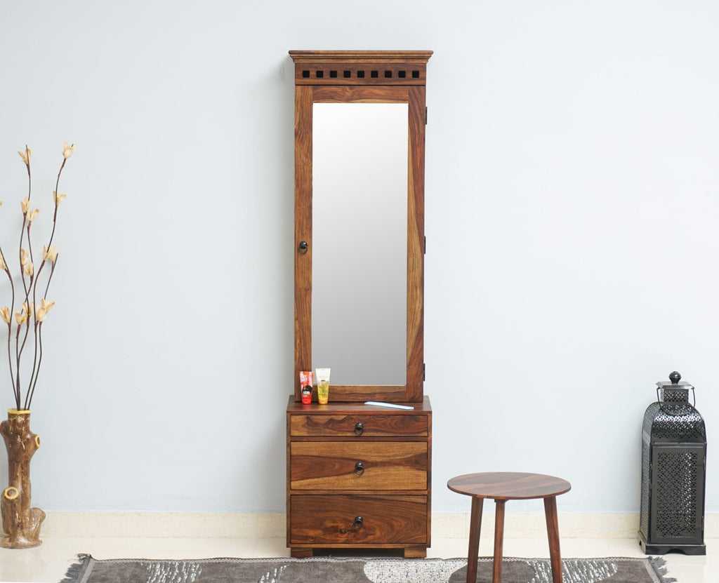 LUXURY DECORATIVE EYE Wooden Assembled Dressing Table With Mirror, Lock  Weinge And Shelves : Amazon.in: Home & Kitchen