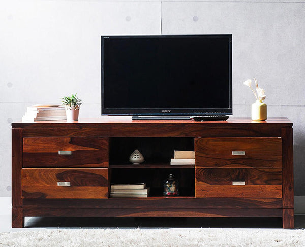 TV Stand 63 Inch, 3-Tier Wood TV Cabinet, Entertainment Center, Media  Console Table with Storage for Living Room, Cherry