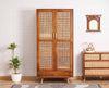 Boston Solid Wood Rattan Cane Wardrobe - Wardrobes & Cabinets - FurniselanFurniselan