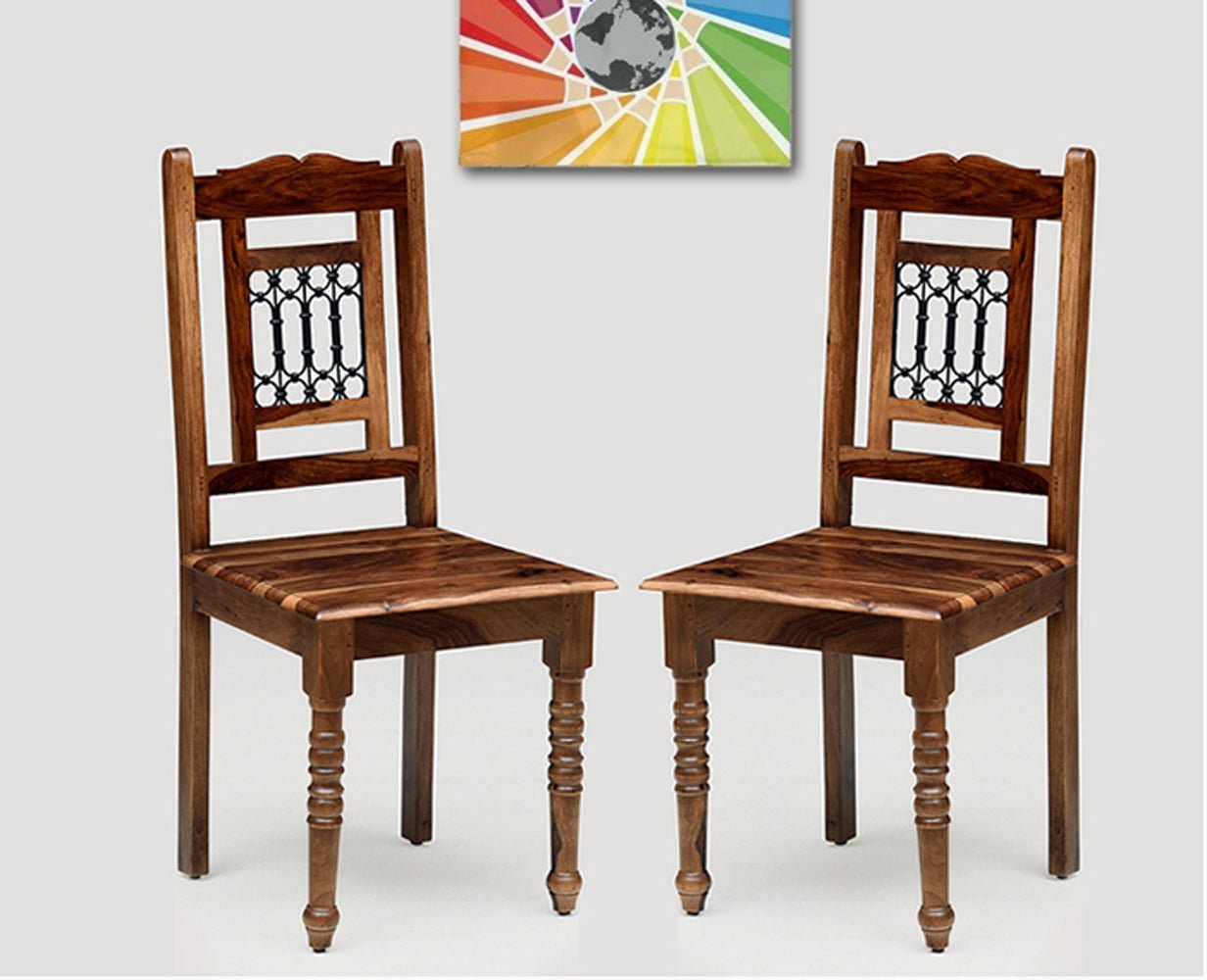 Buy Sheesham Wood Study Dining Chair Set of Two Online on Furniselan