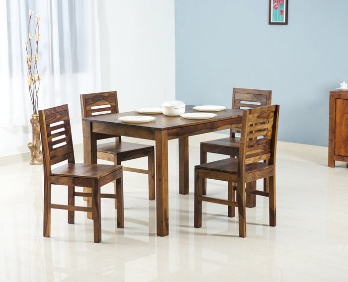 Jaipur Sheesham Wood 4 Seater Dining Table Set with 4 Chair for Dining Room - Dining Set - Furniselan