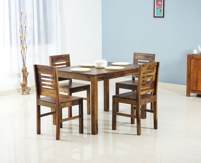 Jaipur Sheesham Wood 4 Seater Dining Table Set with 4 Chair for Dining Room - Dining Set - Furniselan