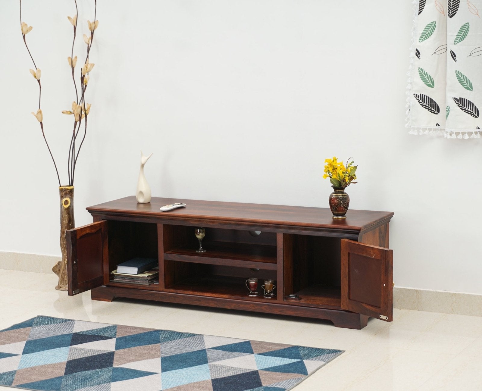 Buy Sheesham Wood Two Door TV Cabinet Online On Furniselan